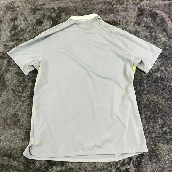 Nike Golf Dri-Fit Mickey Mouse Disney Parks Men's Polo Sz L Striped Yellow Gray - Picture 9 of 11